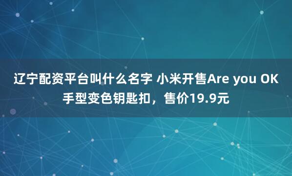 辽宁配资平台叫什么名字 小米开售Are you OK手型变色钥匙扣，售价19.9元