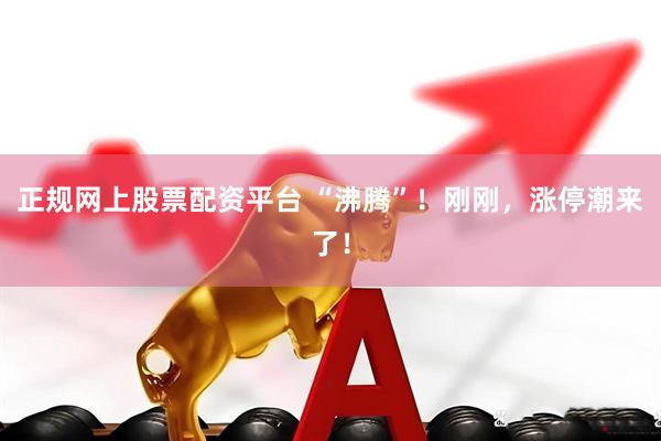 正规网上股票配资平台 “沸腾”!刚刚,涨停潮来了!